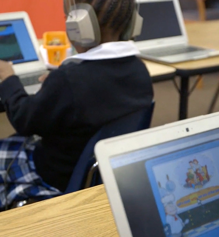 Students using digital media in the LMU Innovation in Digital Education and Leadership Institute.