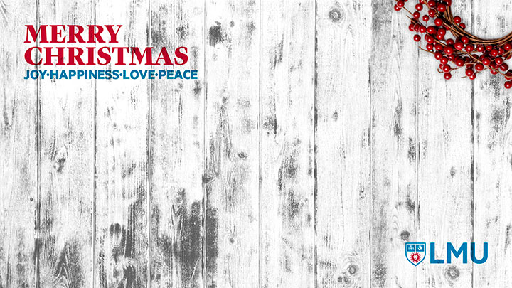 Wood grain with holly and the words Merry Christmas Joy Happiness Love and Peace