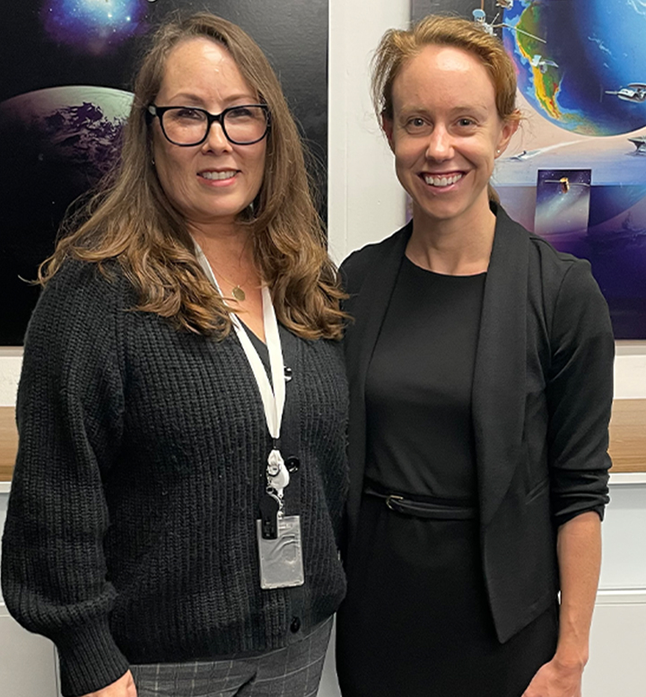 Mandy Korpusik, LMU computer science professor and Carolyne Smigelski, LMU alum and Northrop Grumman employee
