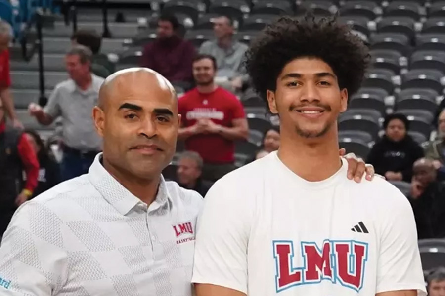 LMU Men's Basketball Head Coach Stan Johnson and New Grad Assistant Lamaj Lewis