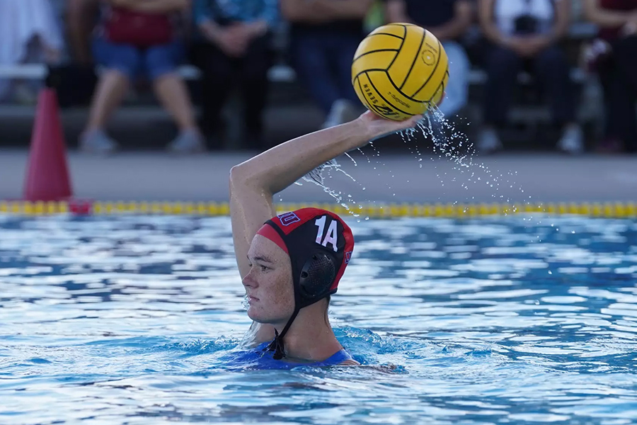 LMU Women's water polo player during opening day matches