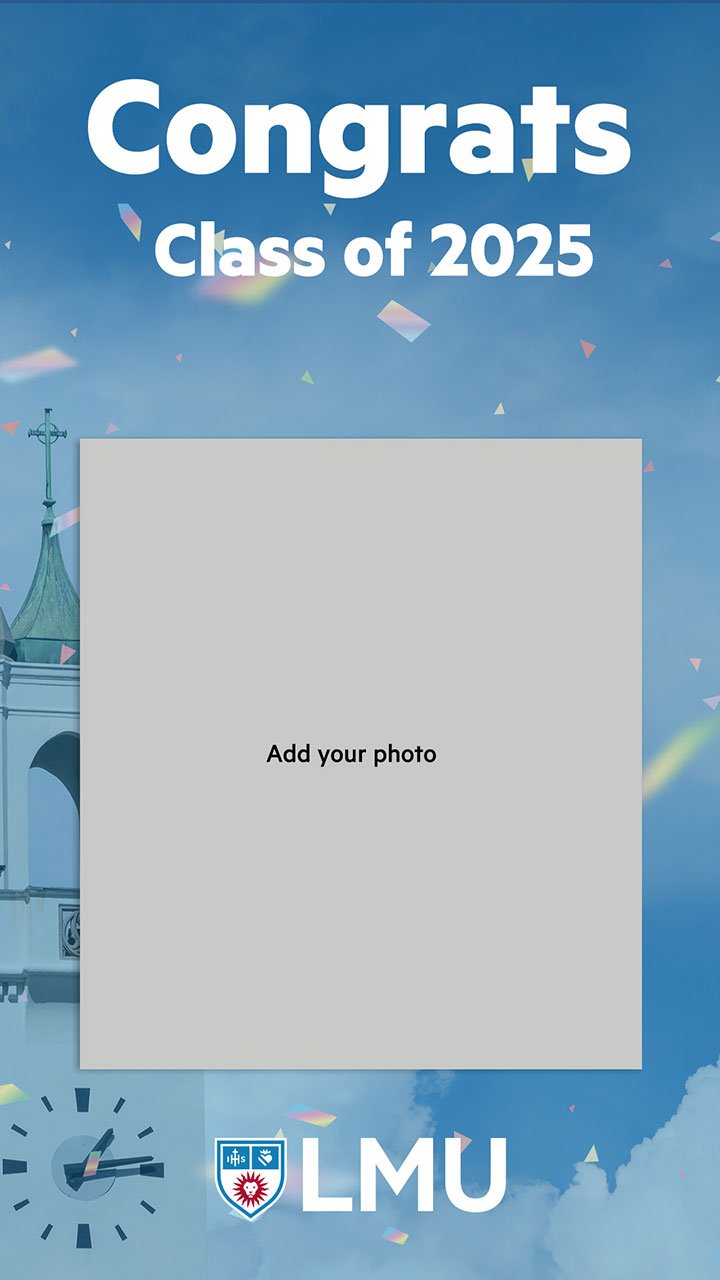 An empty space with the words Add your photo, just beneath large text above that says Congrats Class of 2025