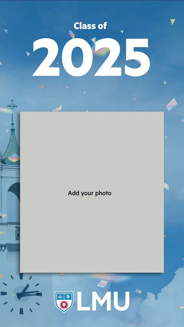 An empty space with the words Add your photo, just beneath large text above that says Class of 2025