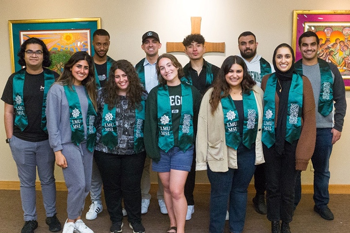 A group of attendees at the Muslim Student Life graduation celebration