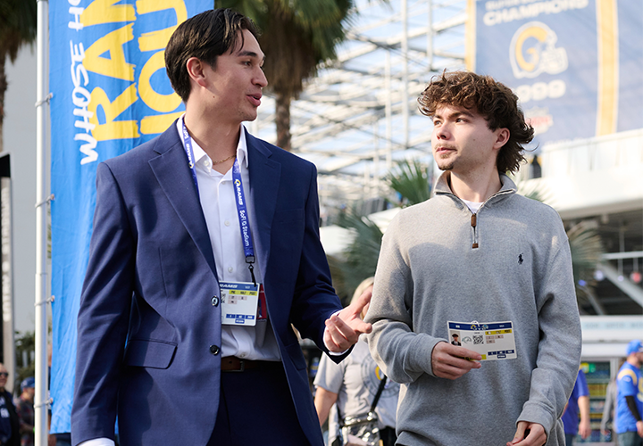 Dylan Tehada interning with the Los Angeles Rams