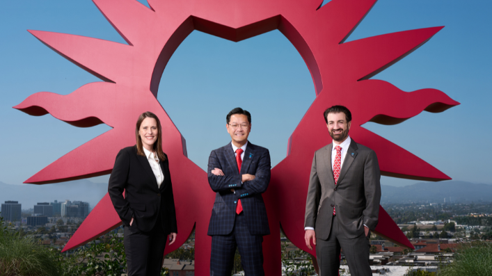 LMU Executive Leadership Kat Weaver, Tom Poon, and John Kiralla