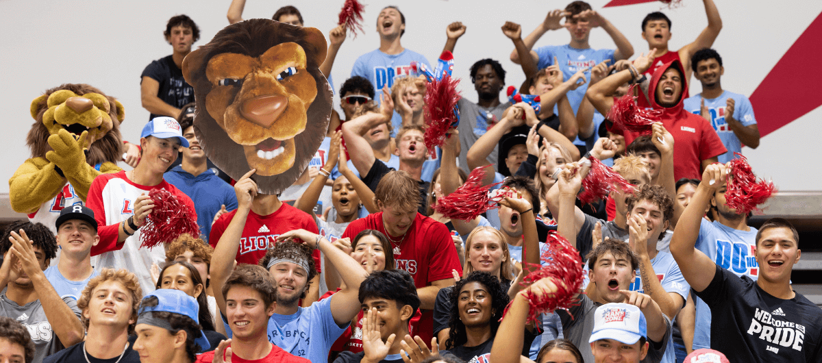 LMU Students Cheering at a Sports Event