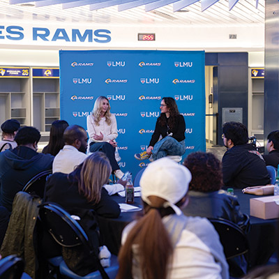 Kim Cantor speaks to LMU Students
