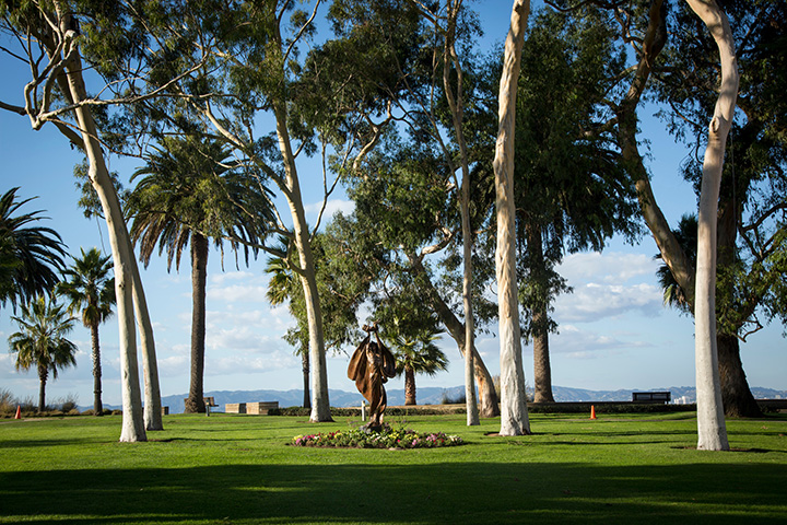 The sculpture garden near Sacred Heart Chapel