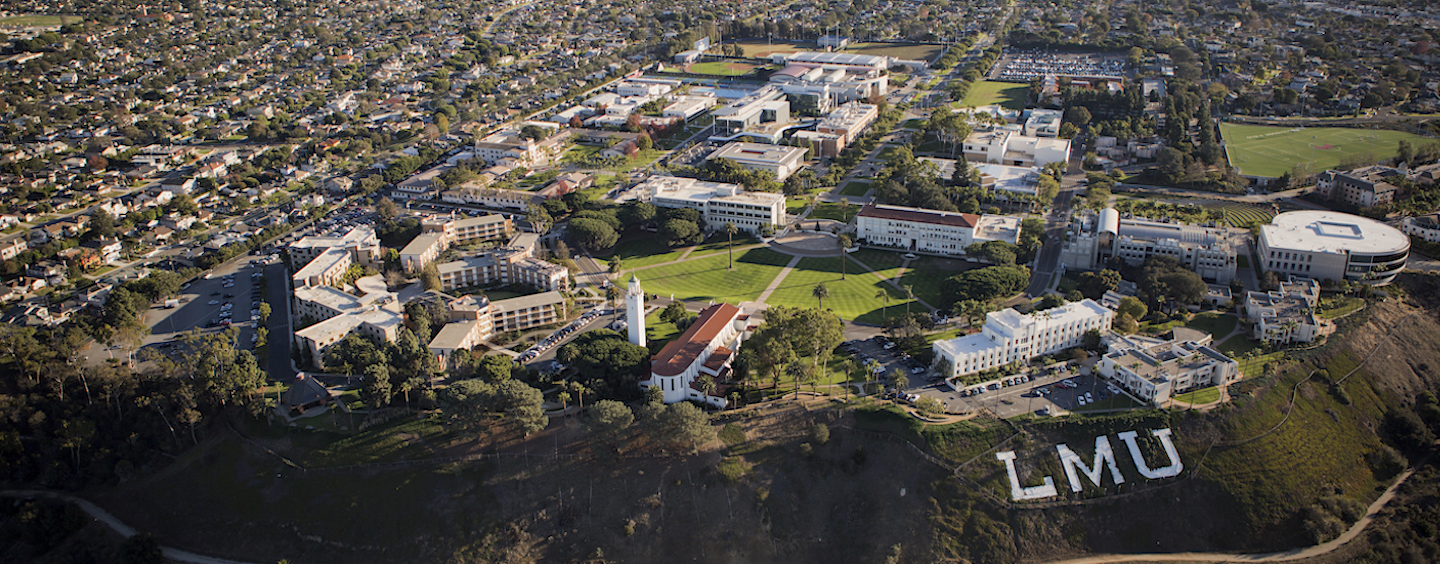 aerial view of LMU and 